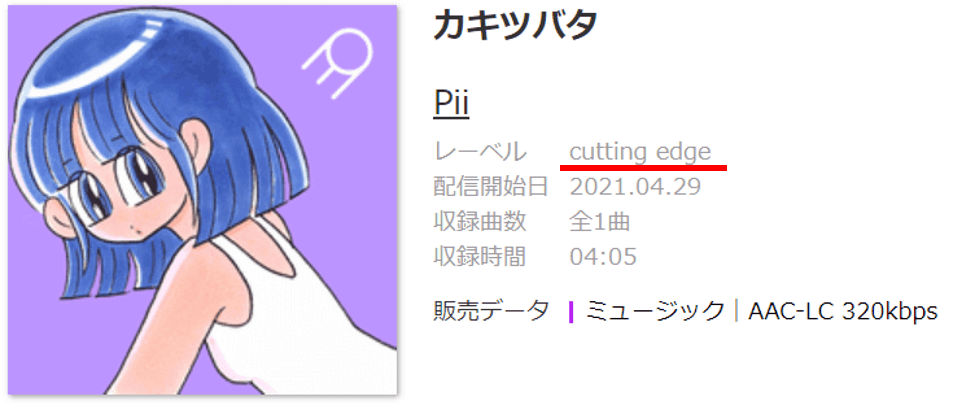 Piiのレーベルはcutting edge