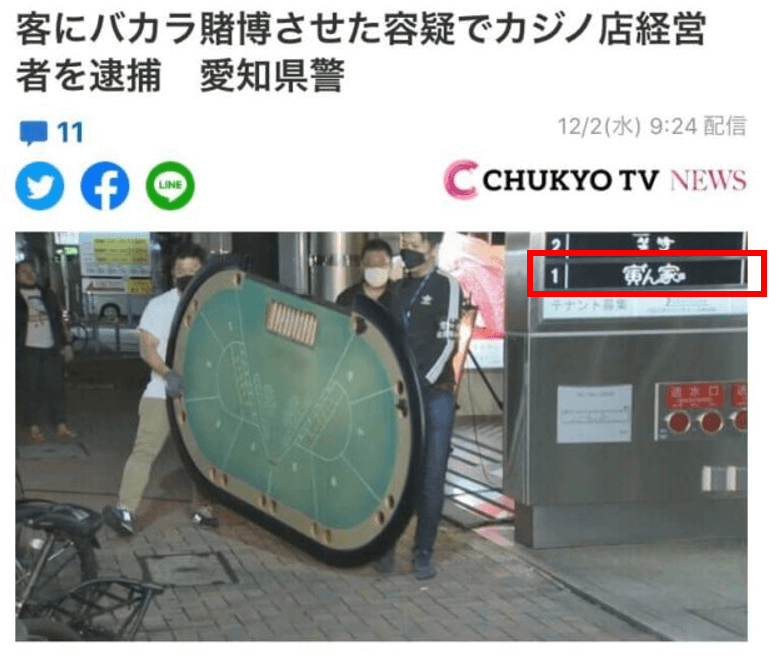 【特定】大竹宏幸が逮捕された名古屋の裏カジノ店『B』はどこ？