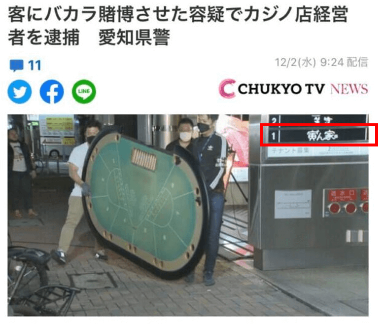 【特定】大竹宏幸が逮捕された名古屋の裏カジノ店『B』はどこ?